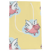 Flying Pigs New Baby Yellow M Gift Bag Medium Cadeauzakje (Voorkant)