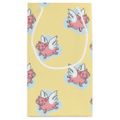 Flying Pigs New Baby Yellow Small Gift Bag Klein Cadeauzakje (Achterkant)