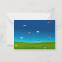 Flying Pigs Notecard Notitiekaartje