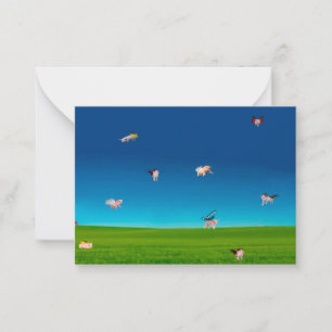 Flying Pigs Notecard Notitiekaartje