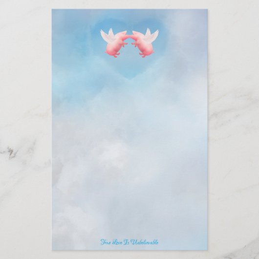 Flying Pigs - Ongelooflijke Liefde Briefpapier (Voorkant)