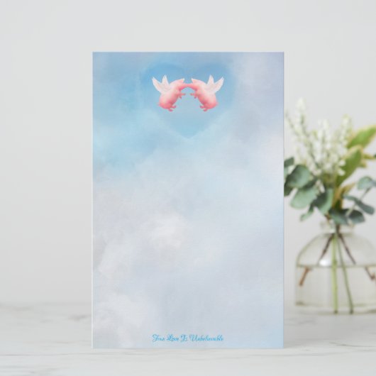 Flying Pigs - Ongelooflijke Liefde Briefpapier (Staand voorkant)