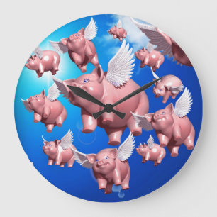 Flying Pigs Wall Clock Grote Klok