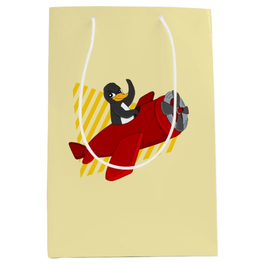 Flying pinguin cartoon medium gift cadeauzakje (Voorkant)