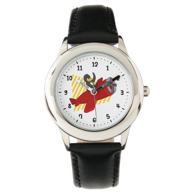 Flying pinguing cartoon horloge (Voorkant)