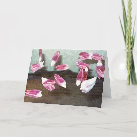 Flying Pink and White Tulip Petals Card Kaart (Voorkant)