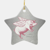 Flying Pink Pigs - Star Ornament (Voorkant)