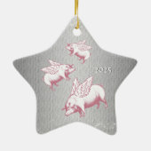 Flying Pink Pigs - Star Ornament (Achterkant)