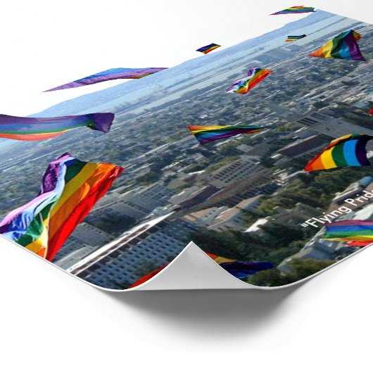 "Flying Pride Flags Over Berkeley" Poster (Hoek)