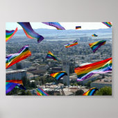"Flying Pride Flags Over Berkeley" Poster (Voorkant)