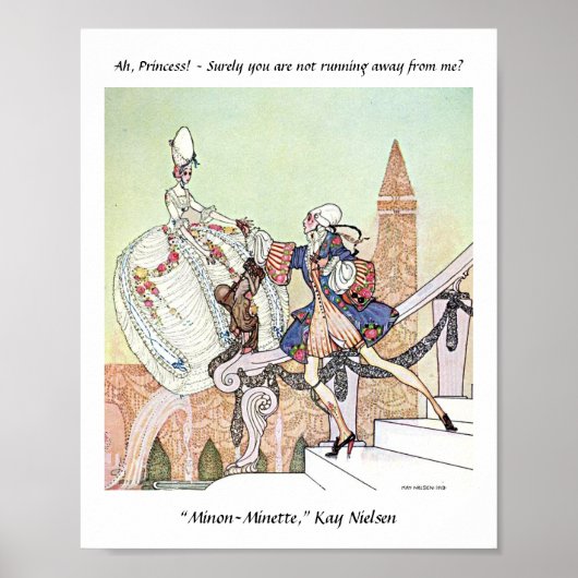 Flying princess and shocked prince Kay Nielsen Poster (Voorkant)