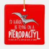 Flying Pterodactyl Dinosaur Airline Ceramic Orname Keramisch Ornament (Achterkant)