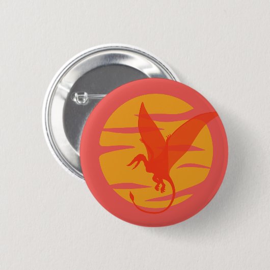 Flying Pterosaur Ronde Button 5,7 Cm (Voorkant /achterkant)
