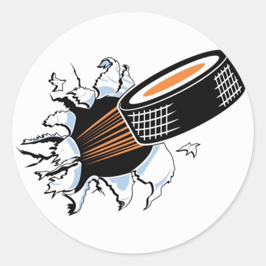 Flying Puck Ronde Sticker (Voorkant)