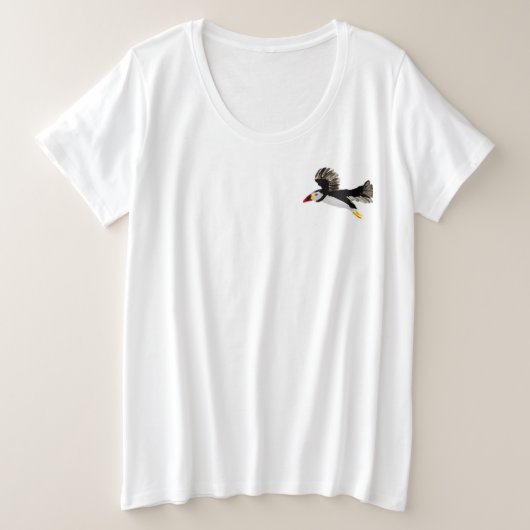 Flying Puffin Art Grote Maat T-shirt (Design voorkant)