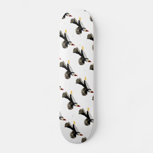 Flying Puffin Art Skateboard (Voorkant)