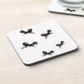 Flying Puffins Fun Bird Art Drankjes Onderzetter (Linkerzijde)