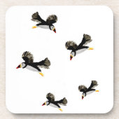 Flying Puffins Fun Bird Art Drankjes Onderzetter (Voorkant)