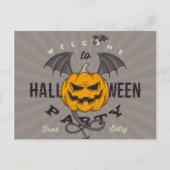 Flying Pumpkin Halloween Party Uitnodiging Briefkaart (Voorkant)