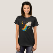 Flying Rainbow Cat Meme Cat Emo Soft Grunge EGirl T-shirt (Voorkant volledig)