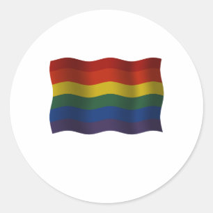 Flying Rainbow pride flag Ronde Sticker