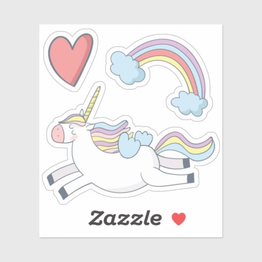 Flying Rainbow Unicorn Fabulous Sticker (Vel)