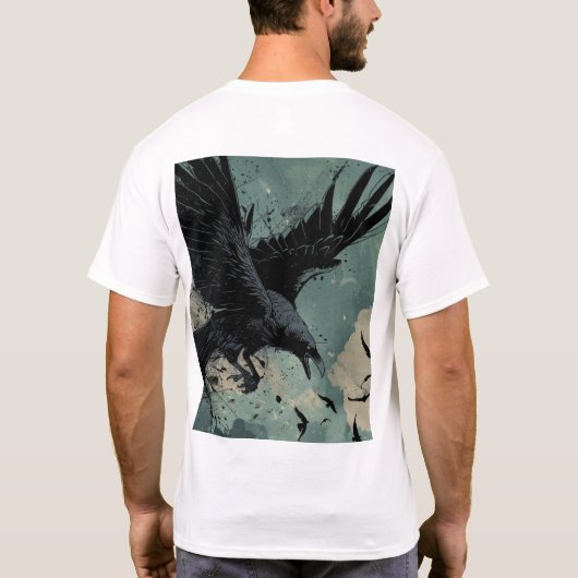 Flying Raven Comic Style T-shirt (Achterkant)