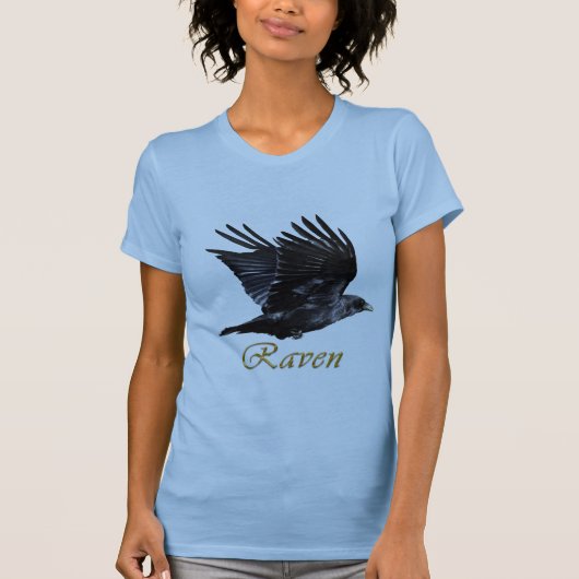 Flying Raven Corvid Bird lover T-Shirt (Voorkant)