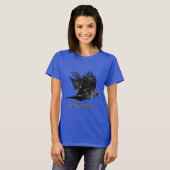 Flying Raven Corvid Bird lover T-Shirt (Voorkant volledig)