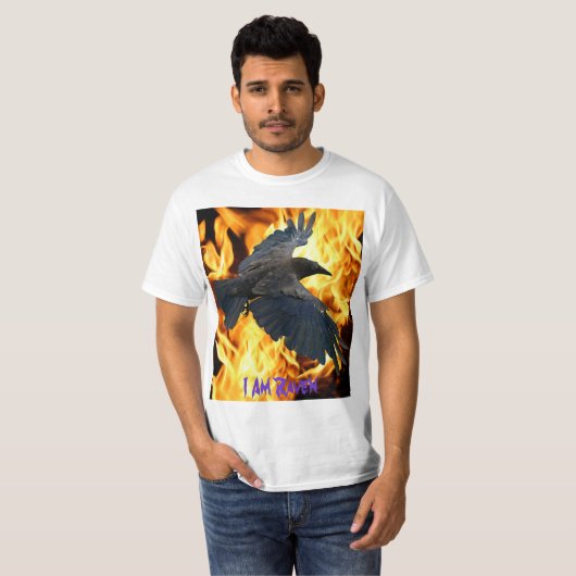 Flying Raven & Flames Raven-lover's T-shirt (Voorkant volledig)