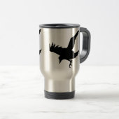 Flying Raven Silhouette Aluminium Travel Mug Reisbeker (Voorkant rechts)