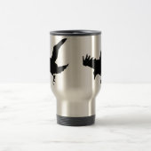 Flying Raven Silhouette Aluminium Travel Mug Reisbeker (Center)