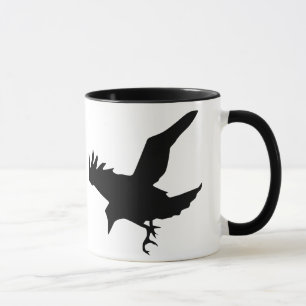 Flying Raven Silhouette Ceramic Mok