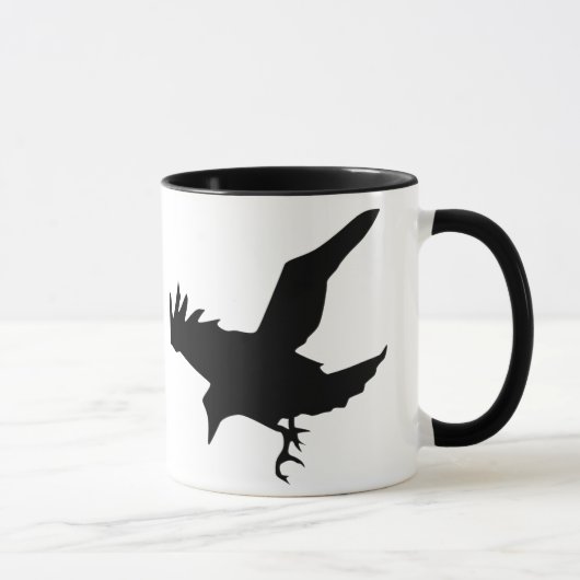 Flying Raven Silhouette Ceramic Mok (Rechts)