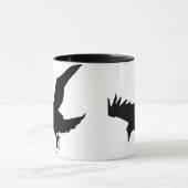 Flying Raven Silhouette Ceramic Mok (Midden)