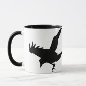 Flying Raven Silhouette Ceramic Mok (Links)