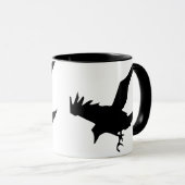 Flying Raven Silhouette Ceramic Mok (Voorkant rechts)