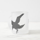 Flying Raven Silhouette Frosted Glass Mok (Voorkant links)