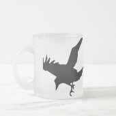 Flying Raven Silhouette Frosted Glass Mok (Links)