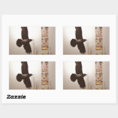 Flying Raven & Totem-Pole Fantasy Art Rechthoekige Sticker (Vel)