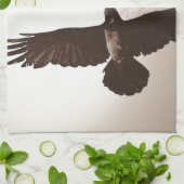 Flying Raven & Totem-Pole Fantasy Art Theedoek (Gevouwen)