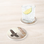 Flying Raven & Totem-Pole Fantasy Art Zandsteen Onderzetter (Zijkant)