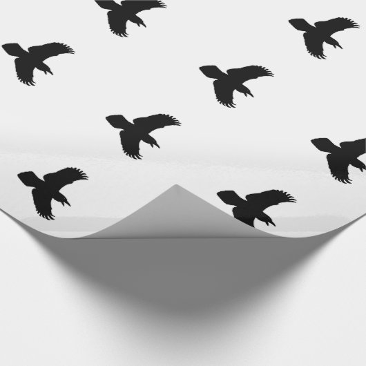 Flying Ravens Bird Print Cadeaupapier (Hoek)