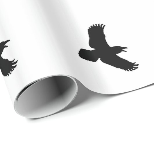 Flying Ravens Bird Print Cadeaupapier (Rol Hoek)