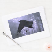 Flying Ravens, Forest & Eerie Eyes Rechthoekige Sticker (Envelop)