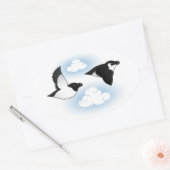 Flying Razorbills Ovale Sticker (Envelop)