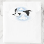 Flying Razorbills Ovale Sticker (Tas)