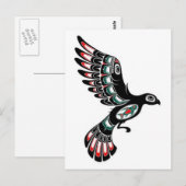 Flying Red and Black Haida Spirit Bird, white Briefkaart (Voorkant / Achterkant)