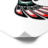 Flying Red and Black Haida Spirit Bird, white Poster (Hoek)