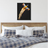Flying Reeves fazant verpakt canvas Afdruk (Insitu (Slaapkamer))
